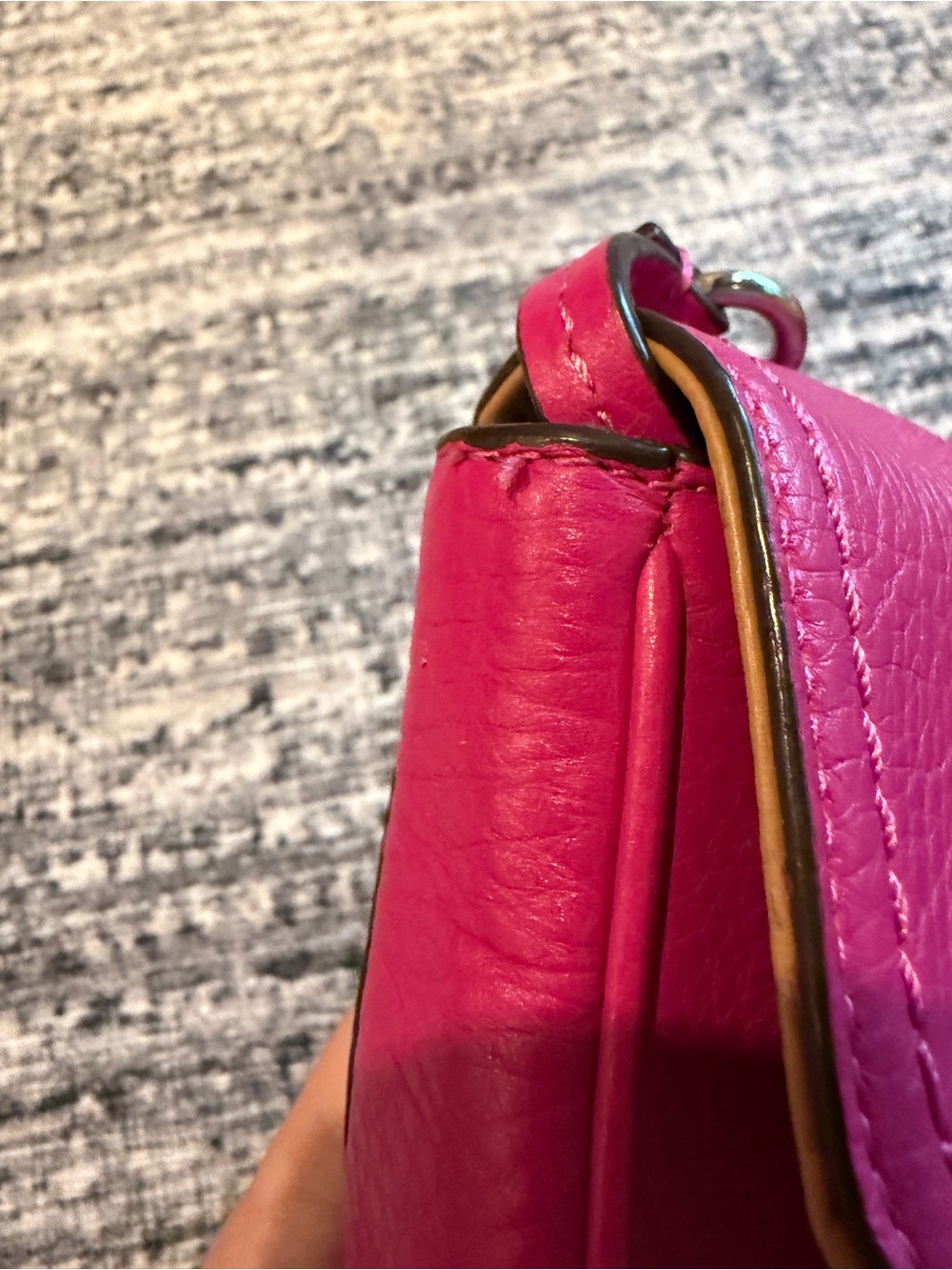 Coach Pebbled Leather Crossbody in Hot Pink - Picture 8 of 8
